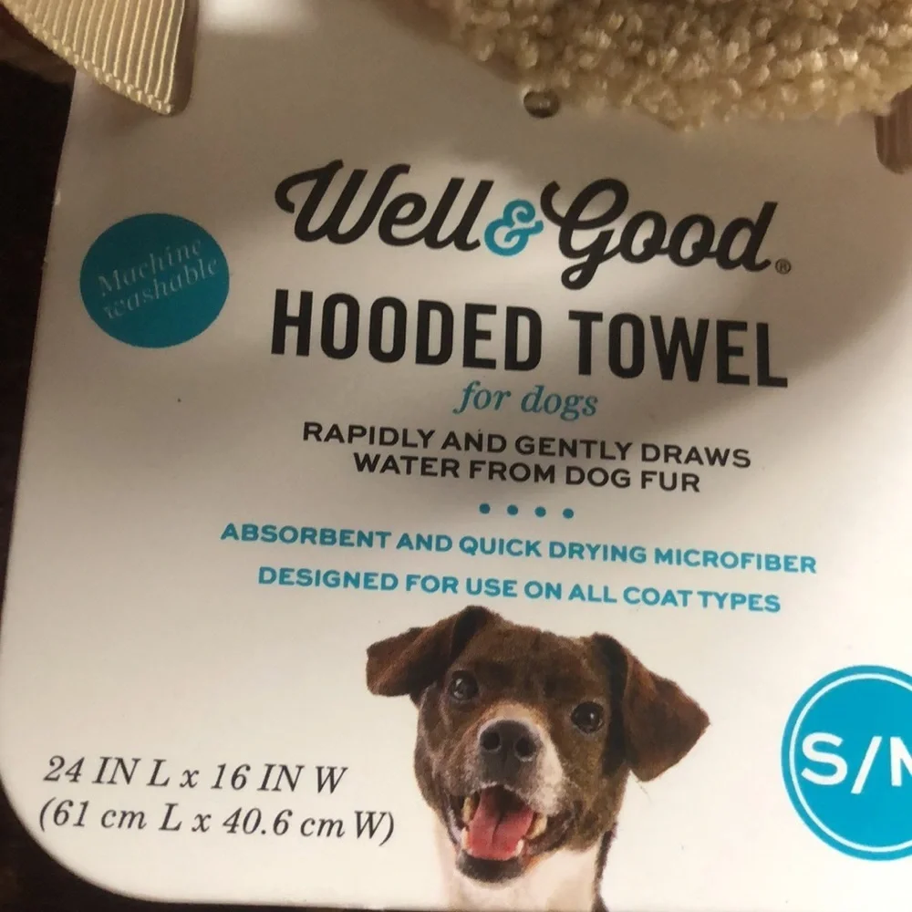 NWT hooded bear dog robe towel S/M